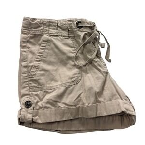 Ann Taylor Loft Womens Khaki Utility Shorts Size 6 Original Cotton Cuffed Beige